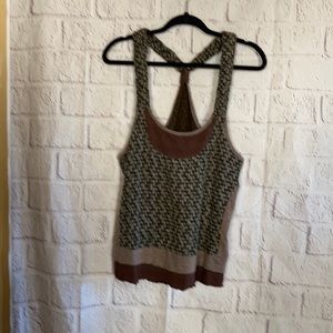 Funky People Brown & Black Tweed Tank Top Size L